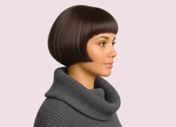 Short bob with 1920s influences - Side view