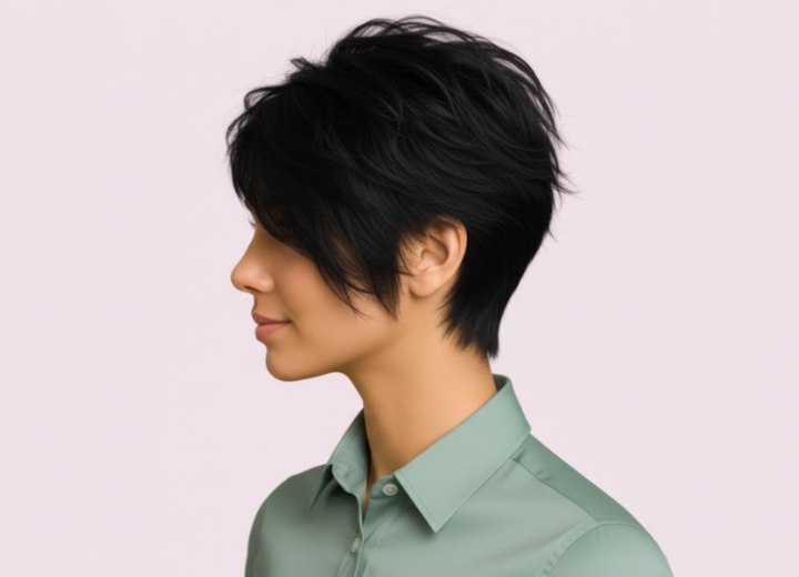 Pixie hair with undone styling