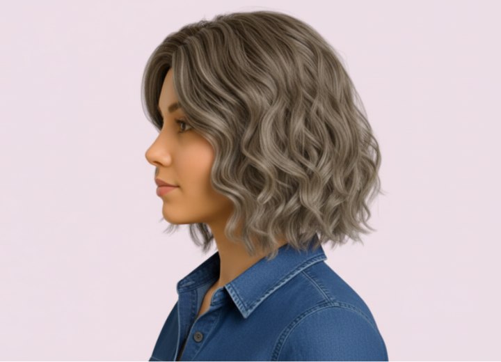 Feminine hair with a bedhead appeal - Side view