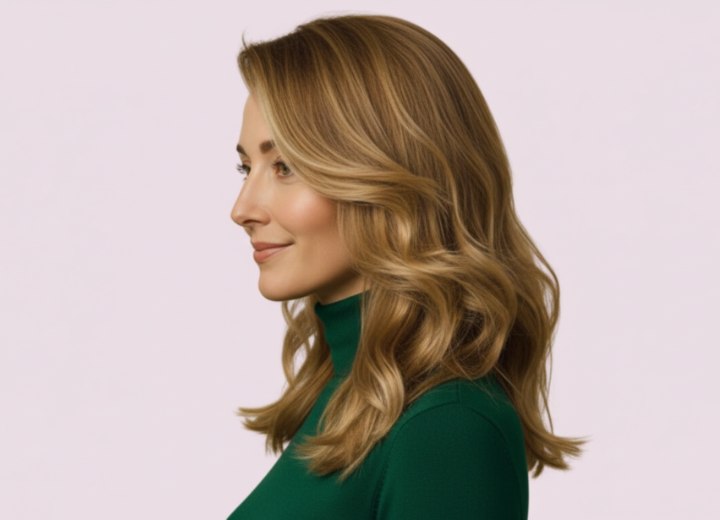 Long hair with champagne blonde tones