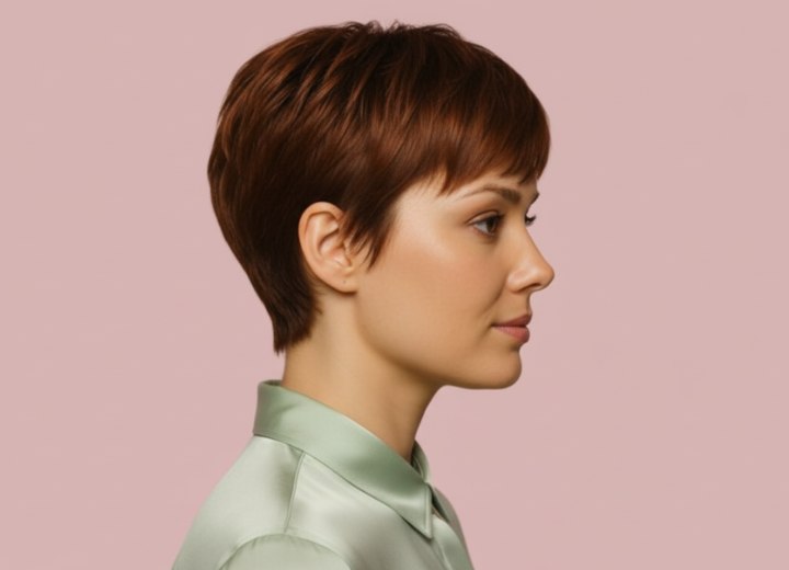 Pixie cut hair - Side view