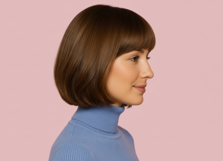 Bob cut that falls at the chin - Side view