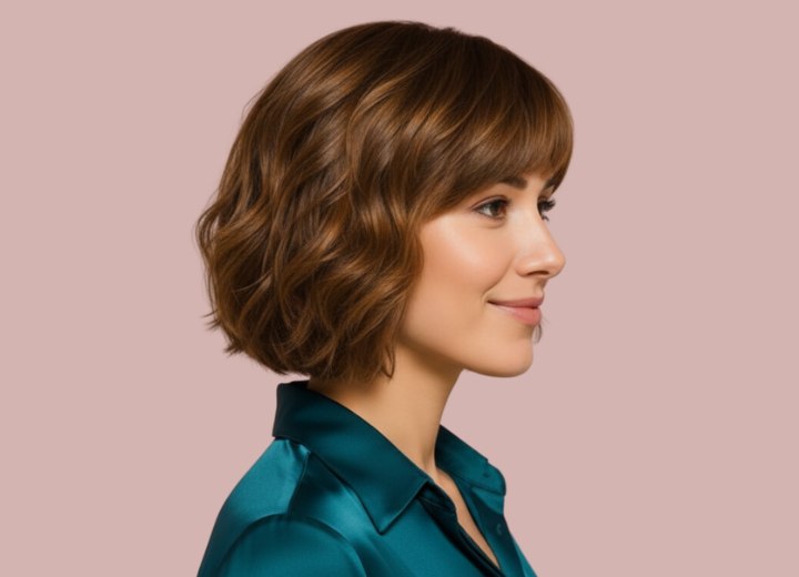 Wavy short bob - Side view