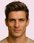 Men's hairstyle with a quiff