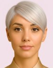 Sleek platinum blonde pixie