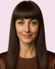 Long sleek hair with bangs