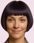 Modern jaw-length bob with bangs