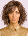 Semi-long hair in a layered shag