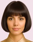 Classic jaw-length bob with bangs