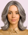 Shoulder-length style for gray hair