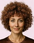 Neck-length hairdo with curls