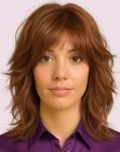 Shoulder-length shag haircut