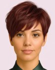 Brunette pixie cut