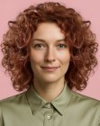 Red hair with spiral curls