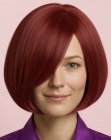 Sleek asymmetric bob cut