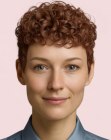 Pixie cut with a curly crown