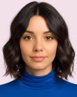 Nearly shoulder-length hairstyle