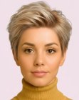 Feminine short hair with a quiff