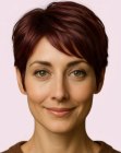 Brunette pixie cut