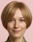 Cheek-length bob haircut
