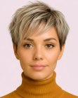 Pixie cut hair with a messy vibe