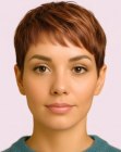 Warm copper color short hair