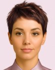Daring brunette pixie cut