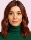 Long auburn hair