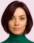 Brunette jawline-length bob
