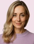 Long hairstyle with side-swept waves