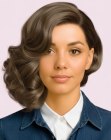 Side-swept retro hair