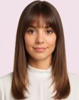 Long and sleek face-framing hair