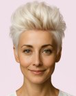 Platinum blonde pixie cut