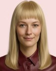 Straight long hair with bangs
