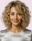Semi-long romantic curly hairdo