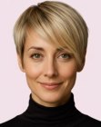 Pixie cut with asymmetry