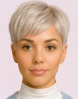 Platinum blonde pixie hairstyle
