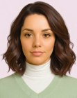 Wavy semi-long hair style