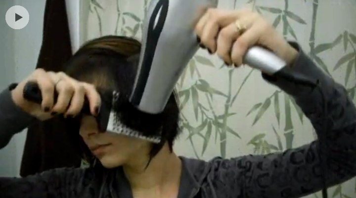 How to blow-dry an angled bob