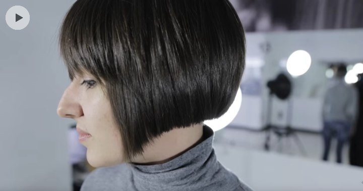 Bob cut with layers and more length at the front