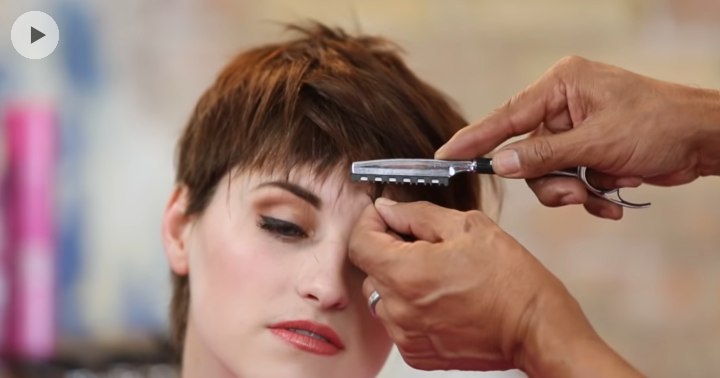 How to razor cut textured bangs