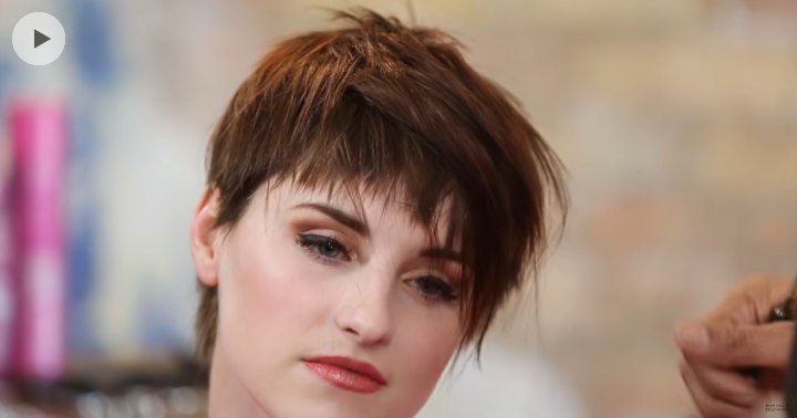Textured bangs cut with a razor