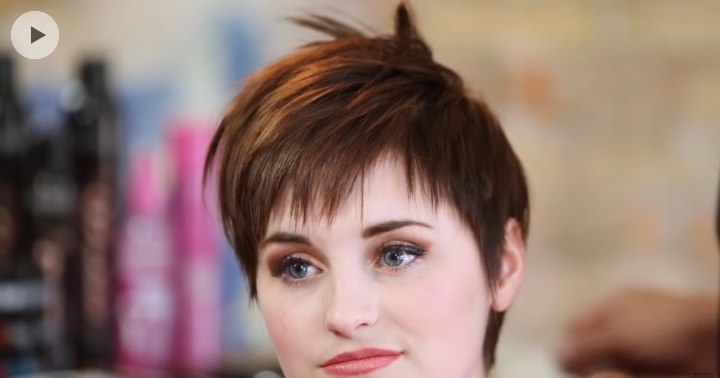 Pixie cut with textured bangs