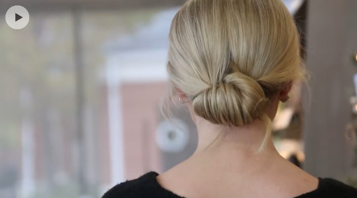 Styling long hair into an updo