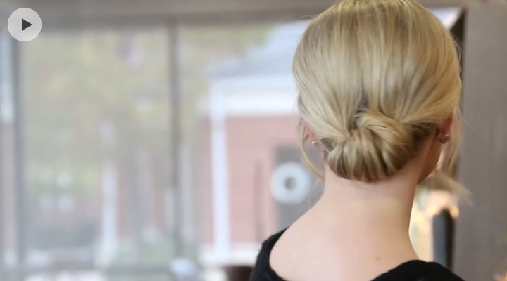 Styling long hair into an updo