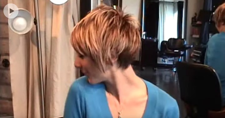 Modern pixie cut with razor cutting