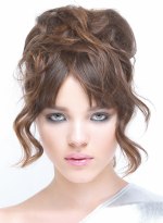 updo with straight bangs
