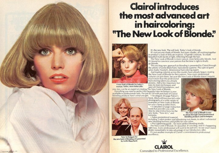 Clairol 1970s vintage haircoloring ad