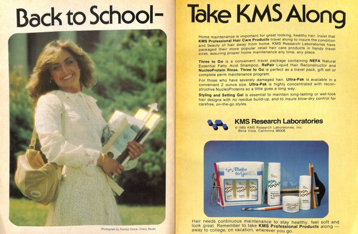 KMS Back to School vintage hair ad