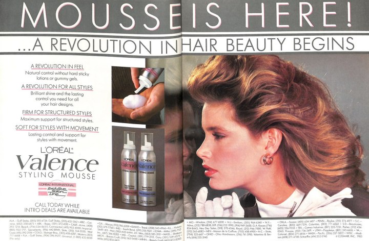 L'Oréal Valence styling mousse vintage ad